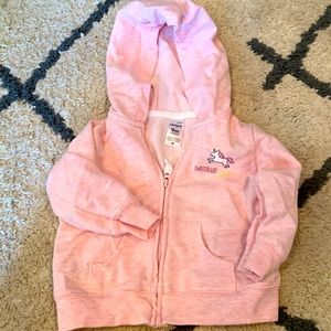 9m baby girl zip up Unicom sweater and sweatpant carters